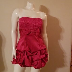 ♥️Fushia Pink Strapless Party Cocktail Dress